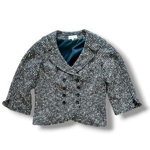 Anne Fontaine Virgilia black white tweed blazer jacket
